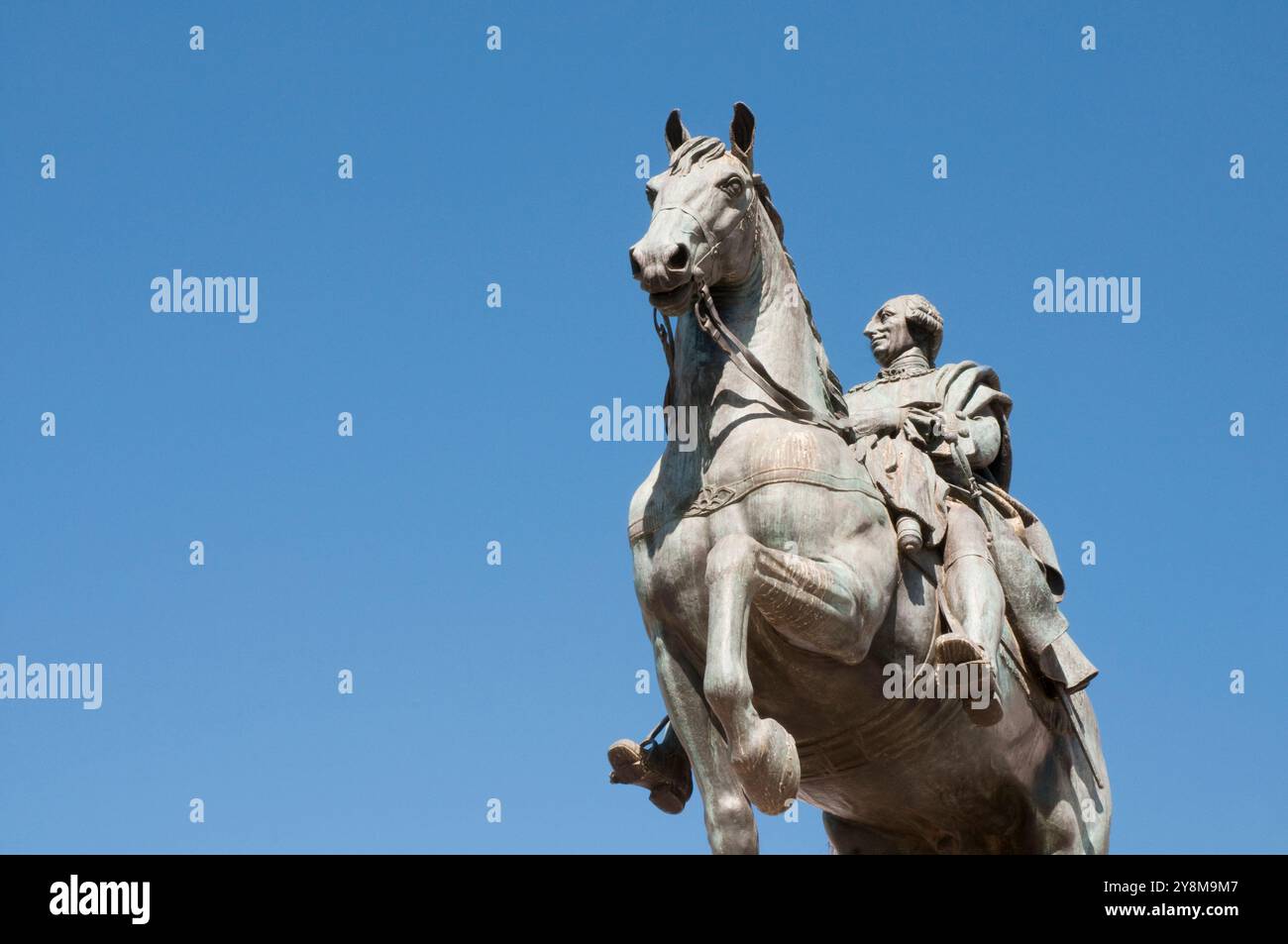 Carlos III. Statue, Puerta del Sol. Madrid, Spanien. Stockfoto