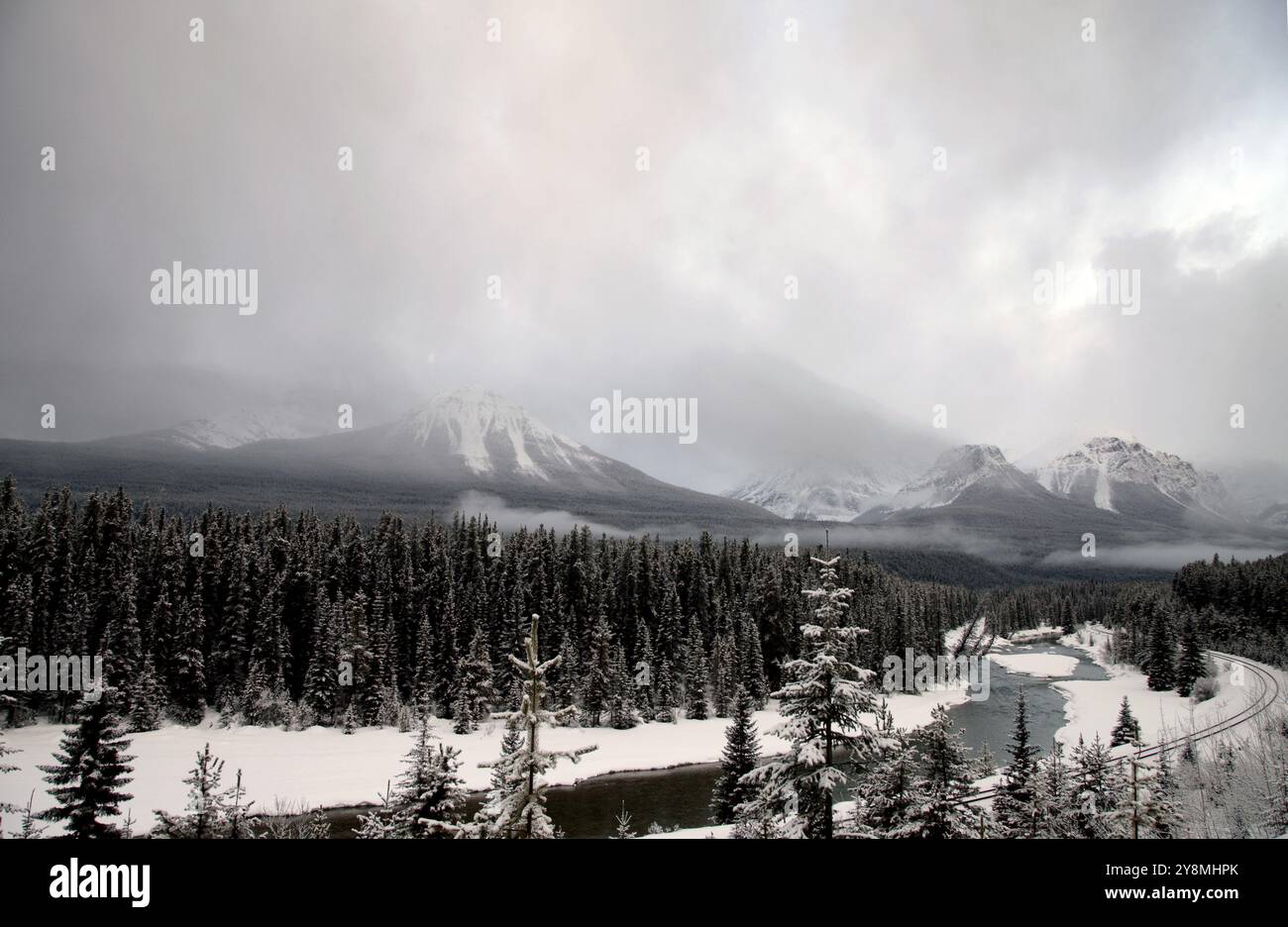 Morants Kurve Alberta Lake Louise Banff, Kanada Stockfoto