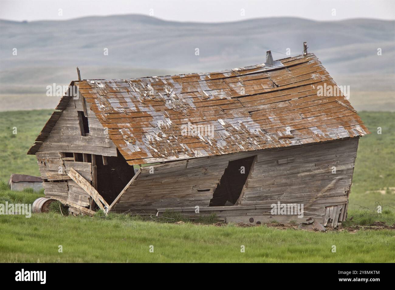 Abgebrochene Prairie Homestead in Saskatchewan Kanada delapitated Stockfoto