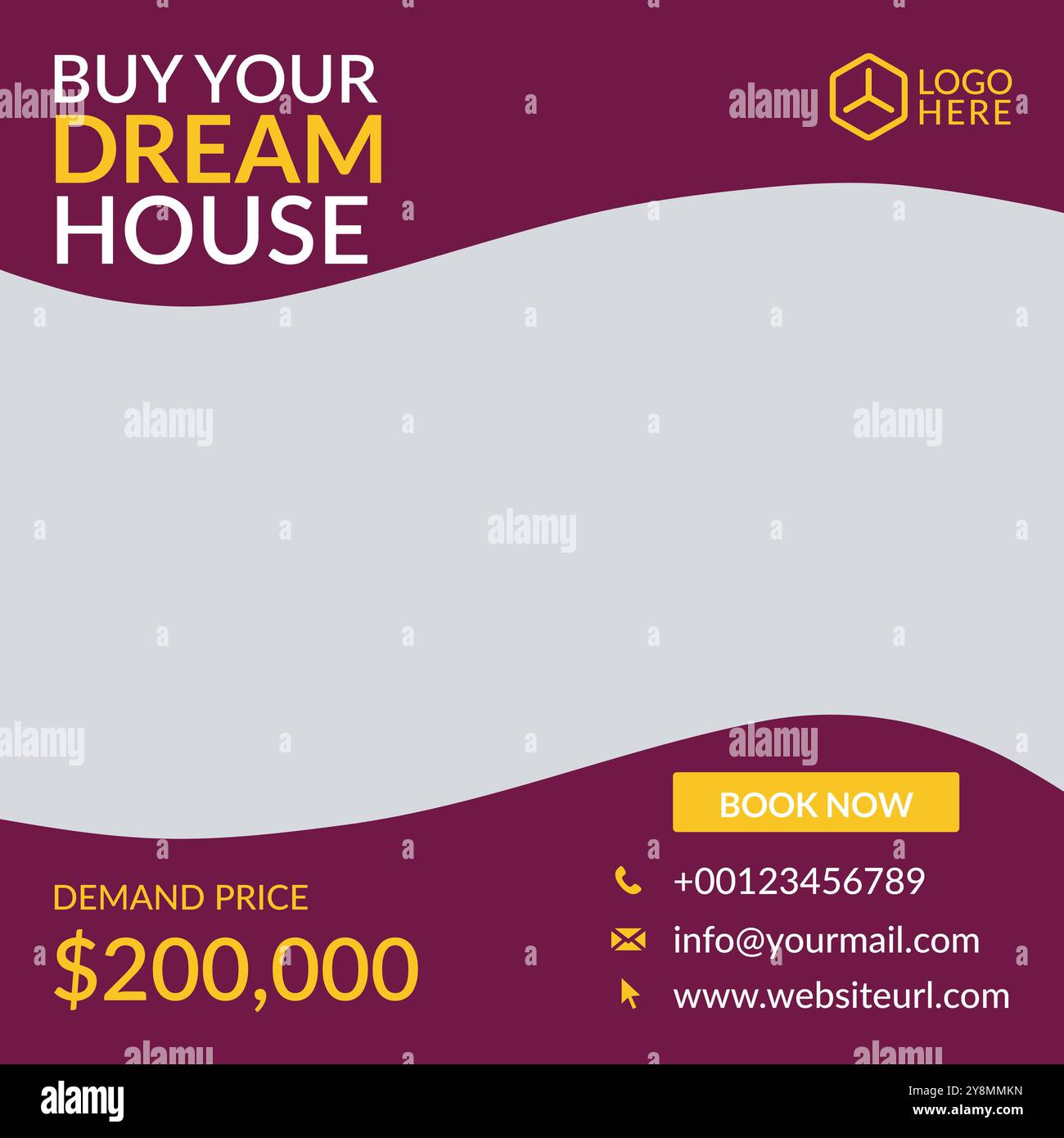 Vektor Immobilienverkauf Instagram und Facebook Post Design oder Social Media Web Banner Vorlage Stock Vektor