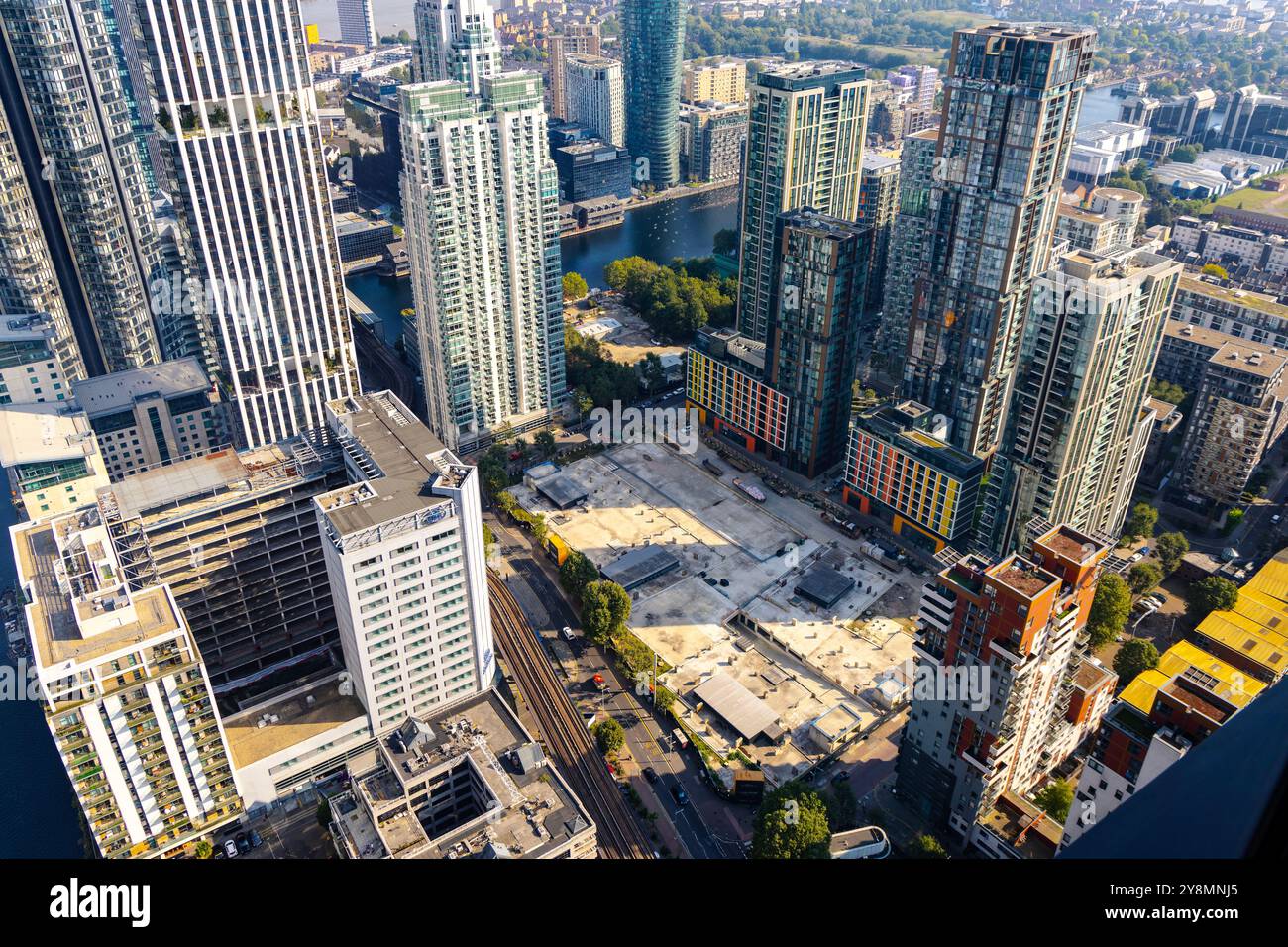 Fundamente am Mill Harbour Entwicklungsstandort von Ballymore, Canary Wharf, London, England Stockfoto
