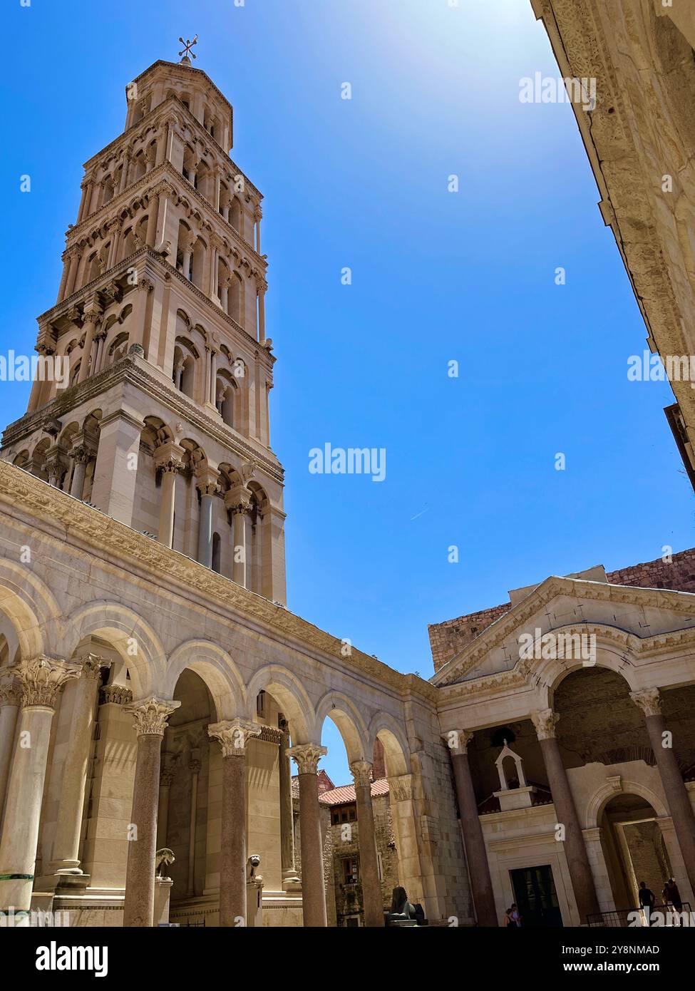 Der Diokletianpalast wurde Ende des 3. Jahrhunderts n. Chr. als Residenz des römischen Kaisers Diokletian erbaut. Stockfoto