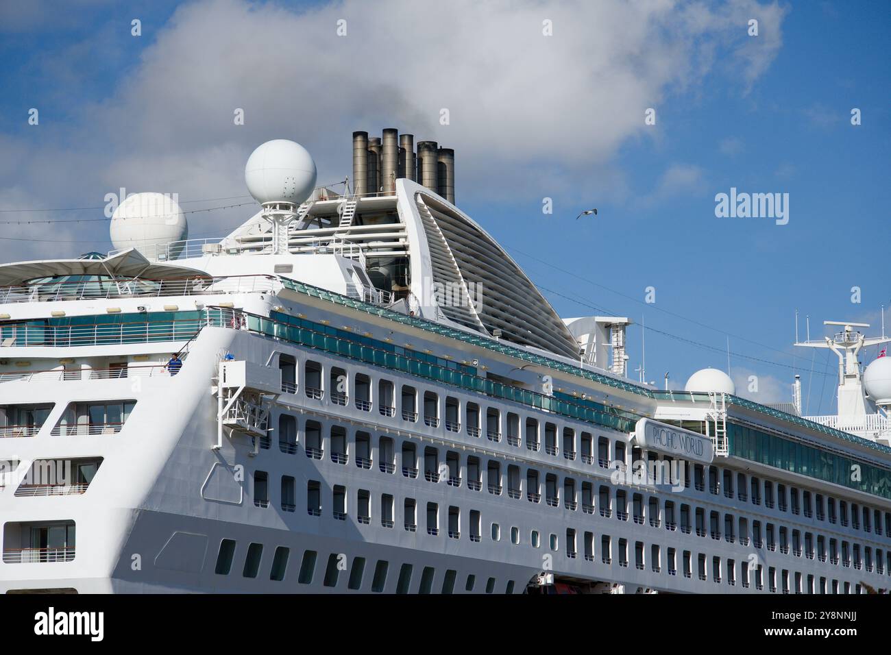 Oberdeck eines Ozeanschiffers Stockfoto