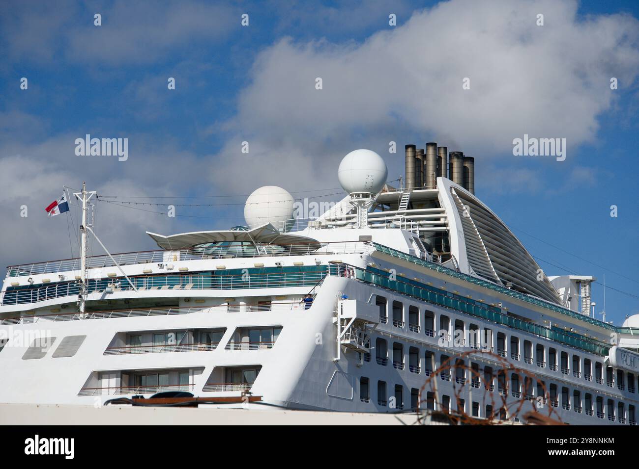 Oberdeck eines Ozeanschiffers Stockfoto