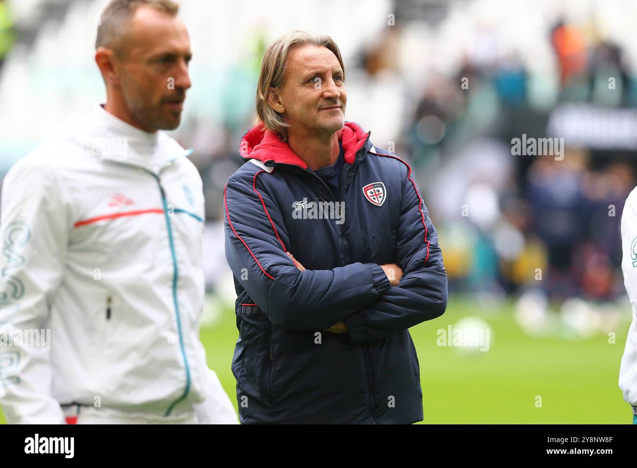 Davide Nicola, Cheftrainer von Cagliari Calcio, während des Spiels zwischen Juventus FC und Cagliari Calcio am 06. Oktober 2024 im Allianz-Stadion in Turin Stockfoto