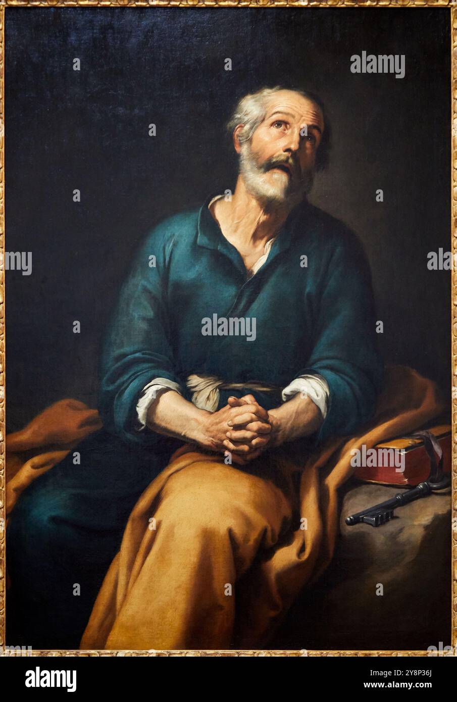 "St. Peter in Tears", ca. 1650-1655, Bartolomé Esteban Murillo (1617-1682), Museo de Bellas Artes, Bilbao, Bizkaia, Baskenland, Spanien. Stockfoto