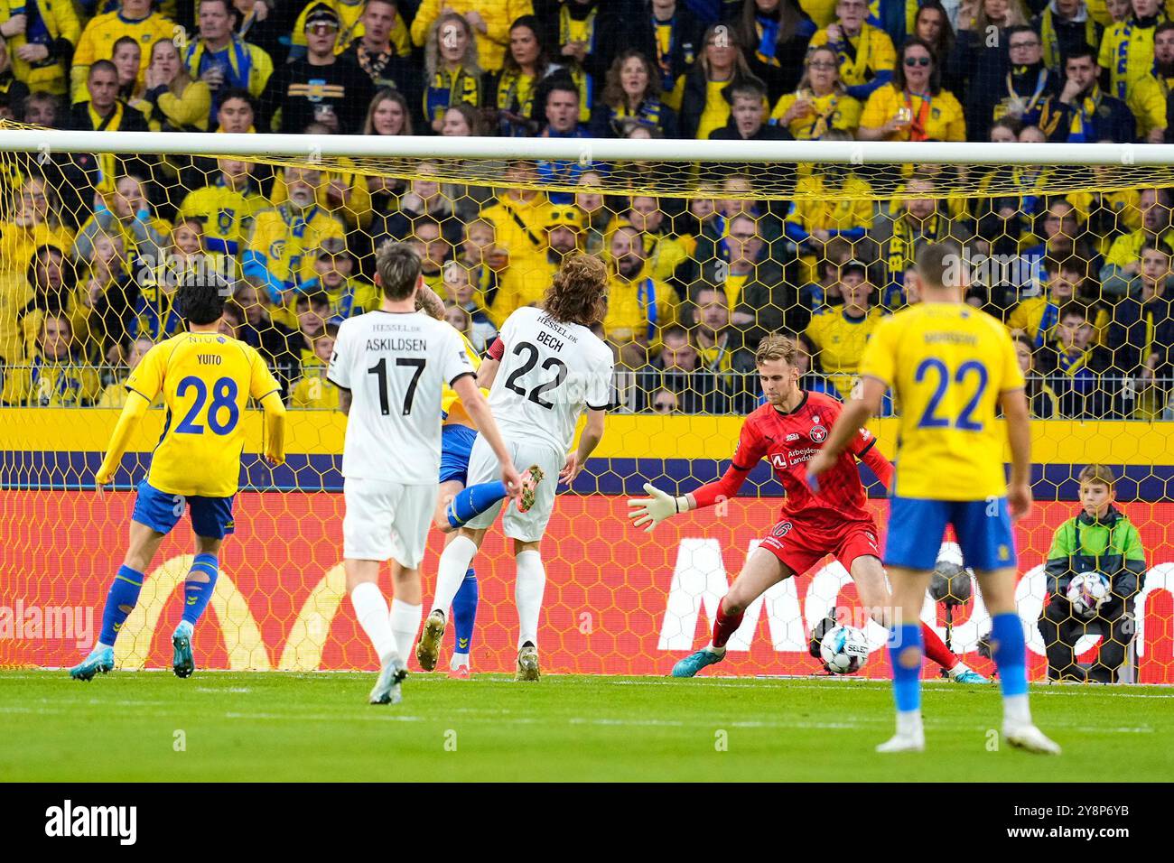 Dänemark. Oktober 2024. Superliga-Spiel zwischen Broendby IF und dem FC Midtjylland im Broendby Stadium am Sonntag, den 6. Oktober 2024. Quelle: Ritzau/Alamy Live News Stockfoto