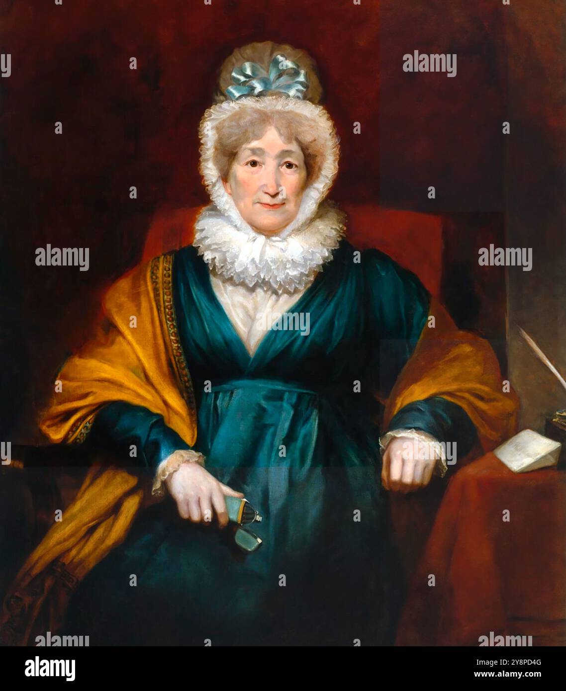 Hannah Mehr. Porträt des englischen Dichters und religiösen Schriftstellers Hannah More (1745–1833) von Henry William Pickersgil, Öl auf Leinwand, 1821 Stockfoto