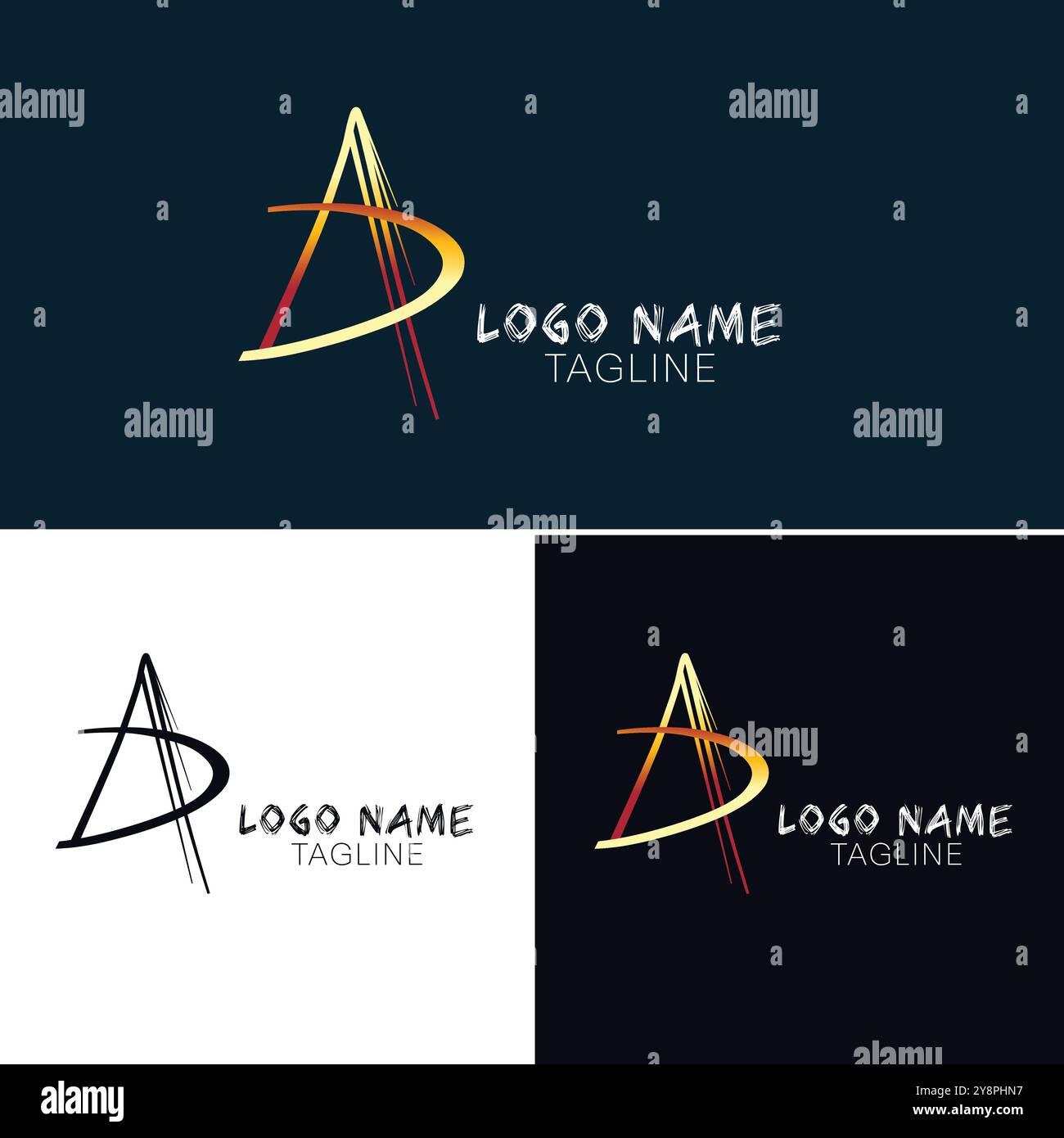 Initial AD Letter Logo mit Creative Modern Business Typography Vector Template. Creative Gradient AD-Logo-Vektor. Stock Vektor