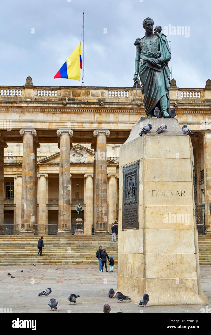 Capitolio Nacional, Plaza de Bolivar, Bogota, Cundinamarca, Kolumbien. Stockfoto