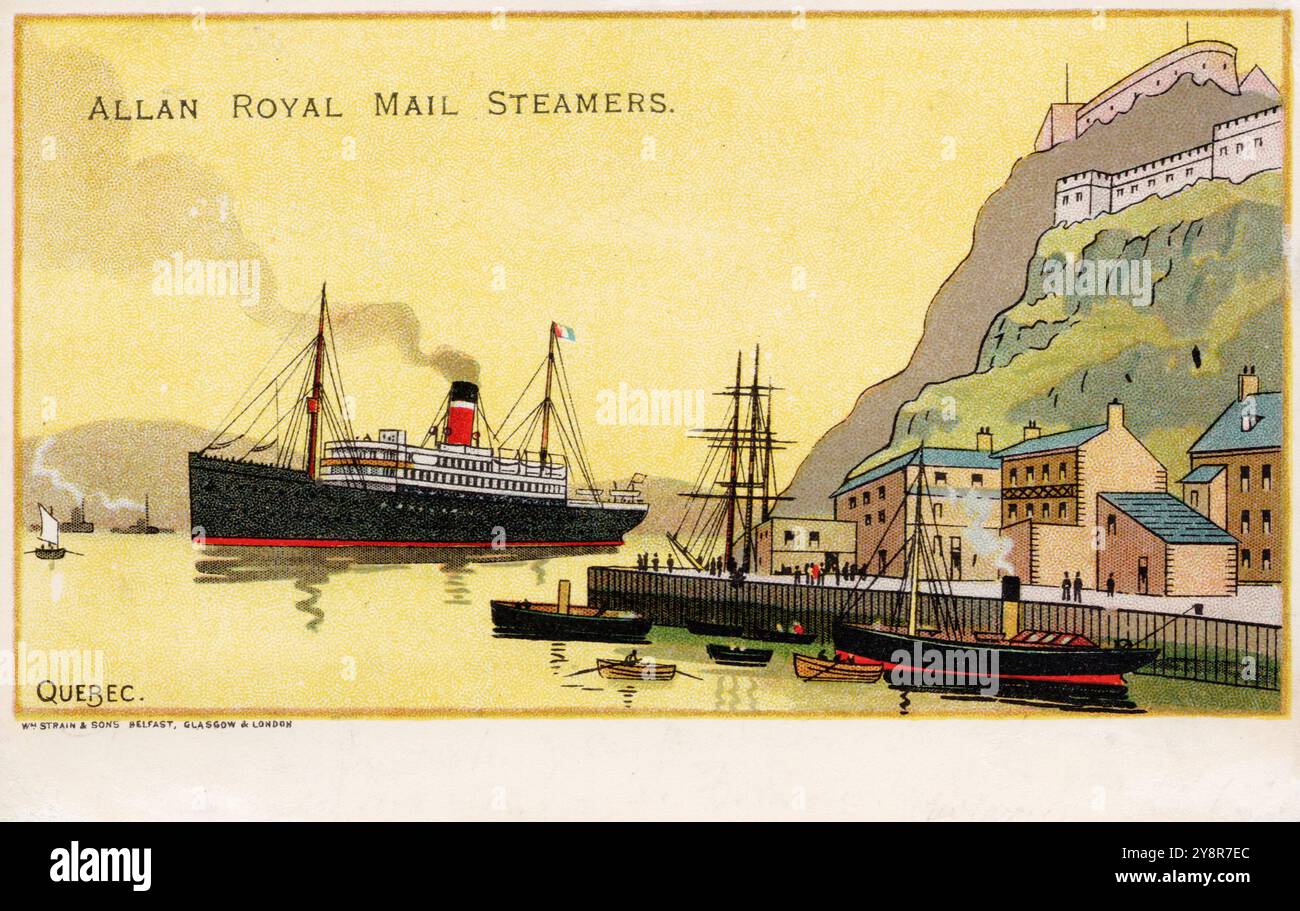 Allan Royal Mail Steamers, Quebec Kanada, ca. 1905 Postkarten. Stockfoto