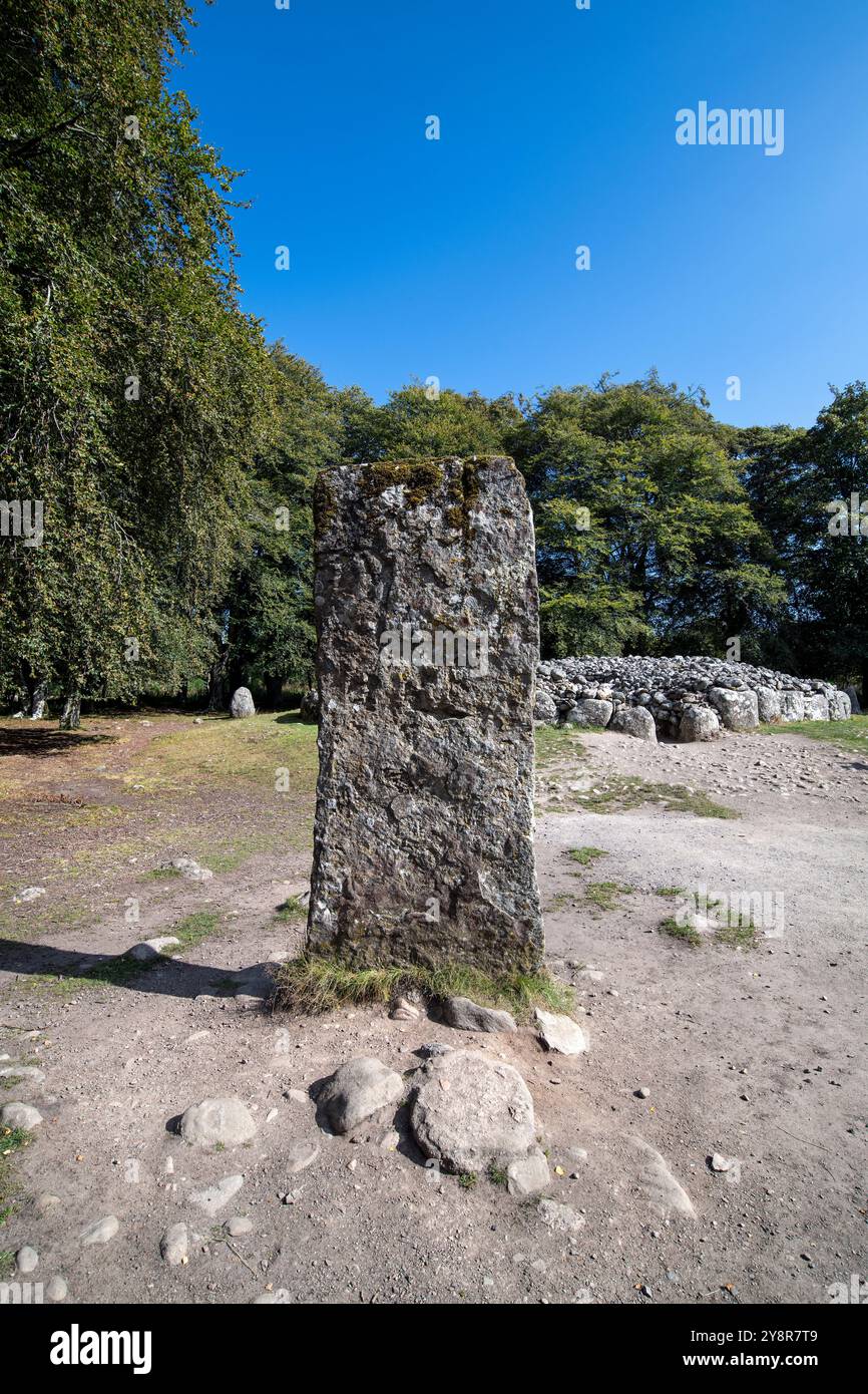 Teil des Clava Cairns bronzezeitlichen Friedhofskomplexes in der Nähe von Inverness in Schottland, Großbritannien Stockfoto