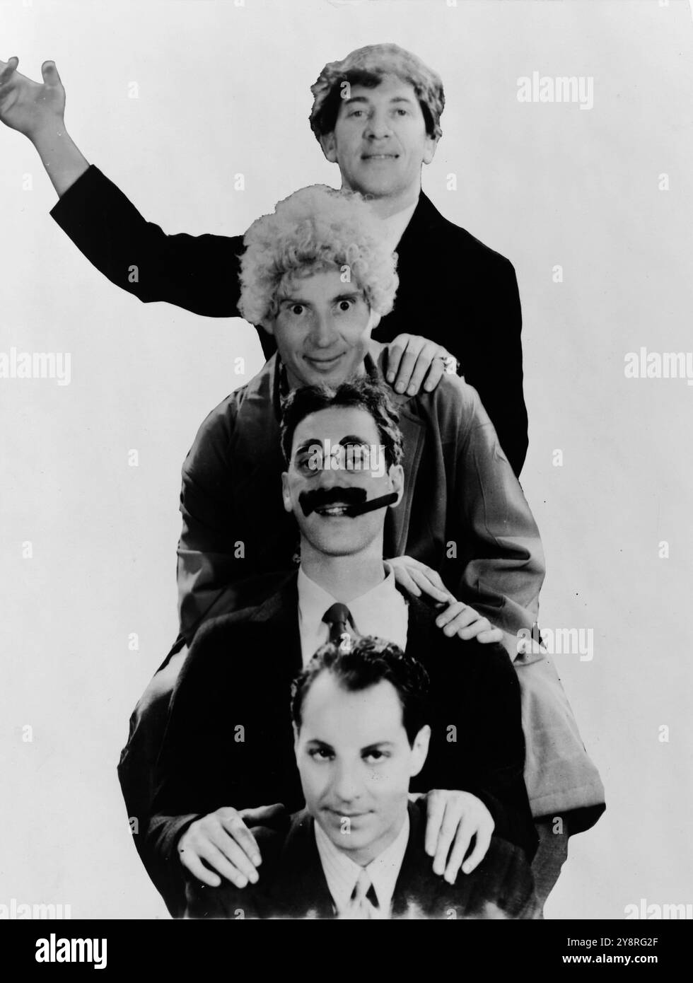 Die Marx Brothers, von oben nach unten, Chico, Harpo, Groucho und Zeppo Stockfoto