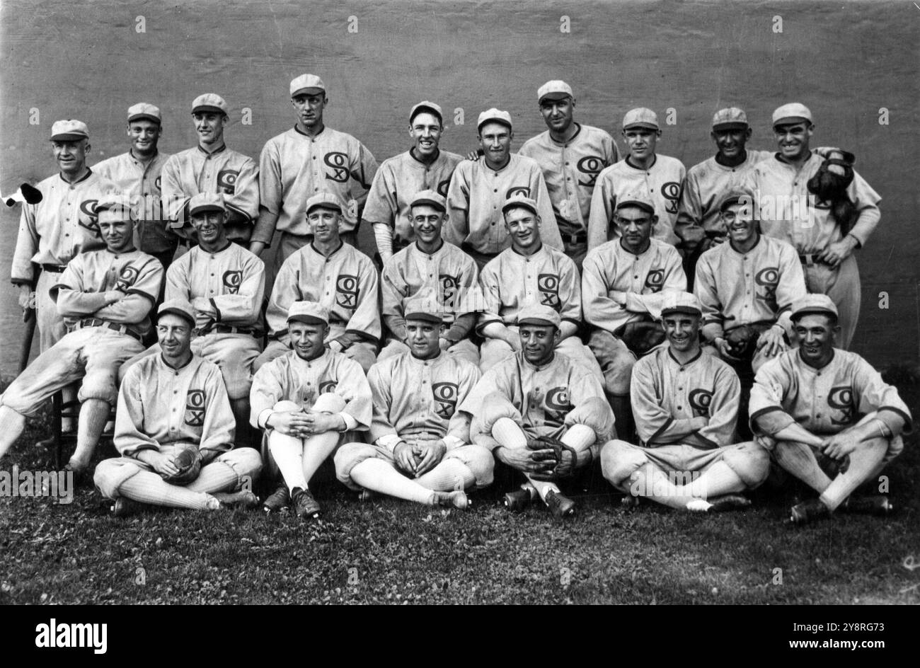 Black Sox Skandal, 1919 Chicago White Sox Teamfoto, Black Sox Skandal Stockfoto