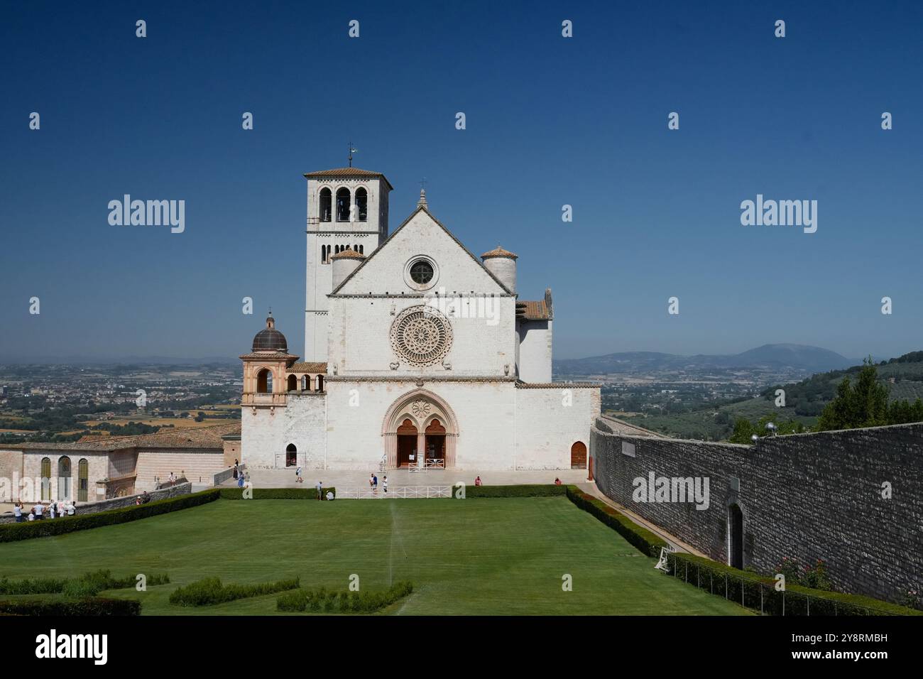 Berühmte Basilika St. Franziskus von Assisi, Basilika Papale di San Francesco, in Assisi, Umbrien, Italien Stockfoto