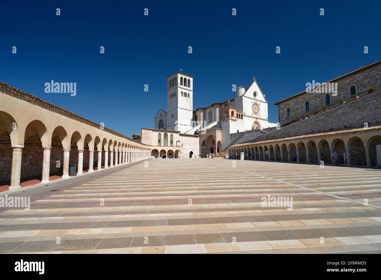 Berühmte Basilika St. Franziskus von Assisi, Basilika Papale di San Francesco, in Assisi, Umbrien, Italien Stockfoto