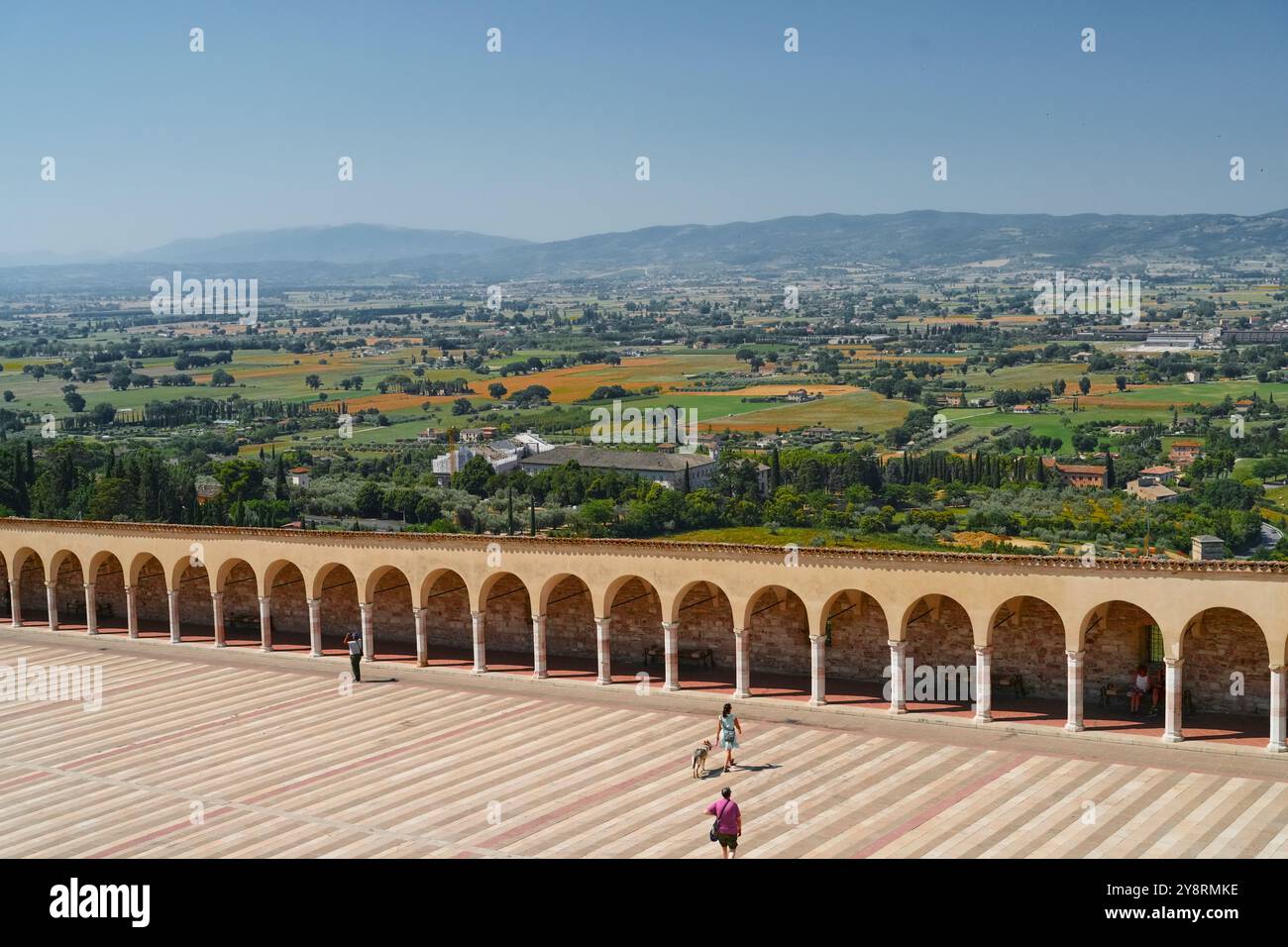 Berühmte Basilika St. Franziskus von Assisi, Basilika Papale di San Francesco, in Assisi, Umbrien, Italien Stockfoto