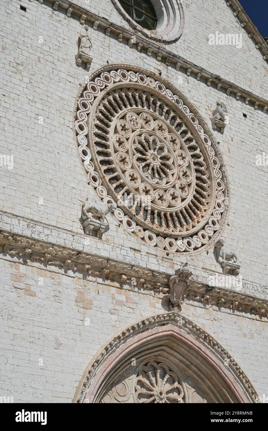 Berühmte Basilika St. Franziskus von Assisi, Basilika Papale di San Francesco, in Assisi, Umbrien, Italien Stockfoto