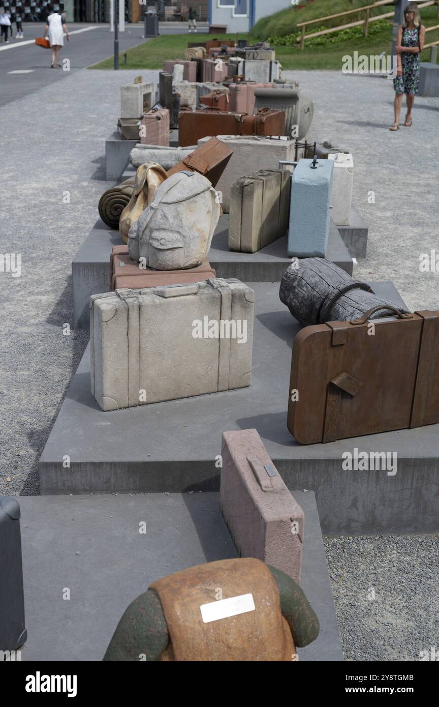 Gedenkstätte für die während der NS-Zeit deportierten Juden an der Gedenkstätte für Deportationen, 1941 bis 1944, Bahnhofsplatz, Würzburg, Unterfranken, Bayern, Germanyb Stockfoto