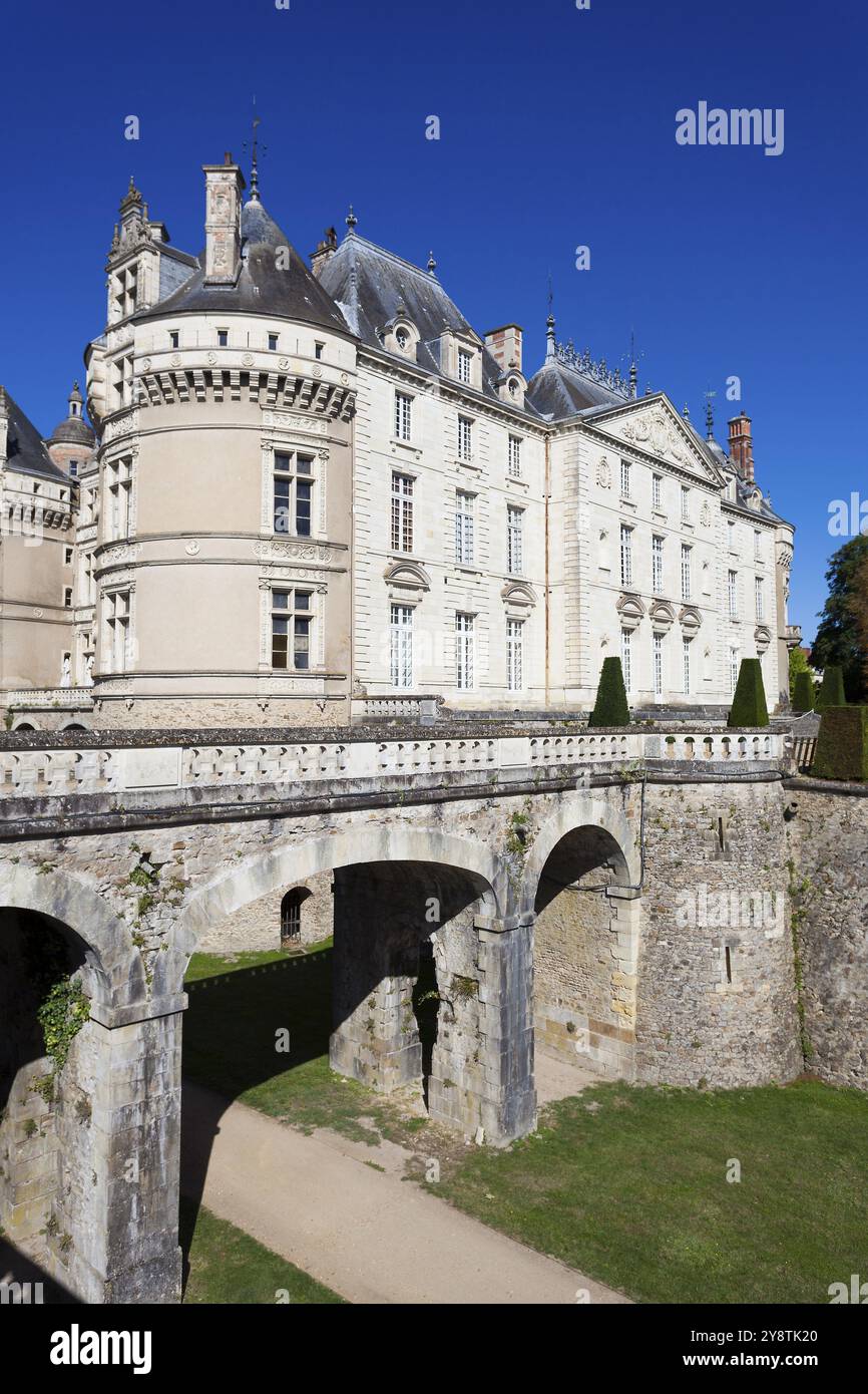 Schloss Le Lude, Sarthe, Pays de la Loire, Frankreich, Europa Stockfoto