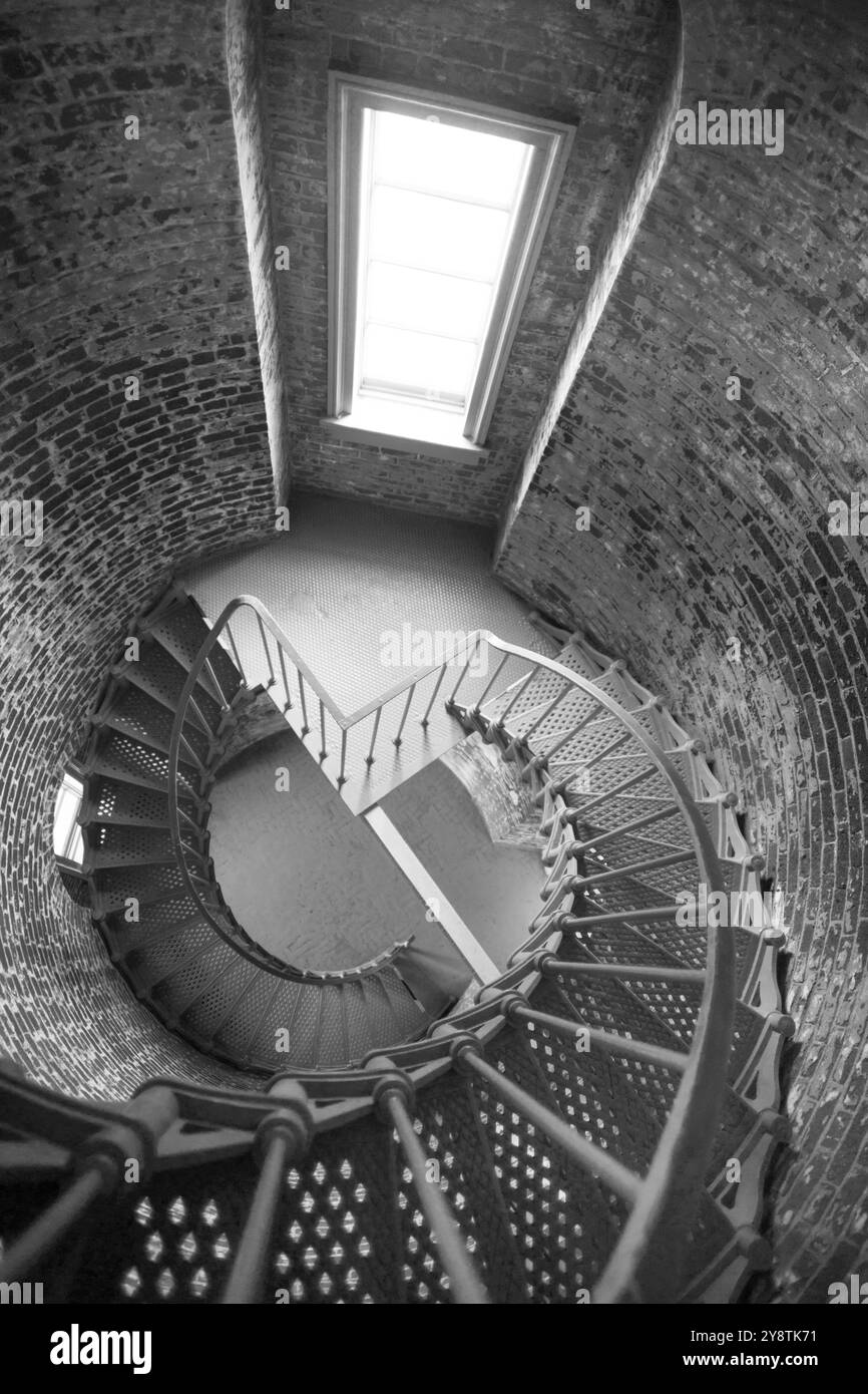 Leuchtturm-Treppe ähnelt einem Nautilus oder Muschel Stockfoto