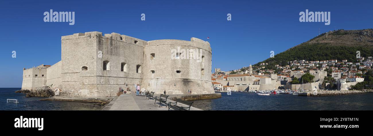 Panorama im Hafen von Dubrovnik, Dalmatien, Kroatien, Europa Stockfoto