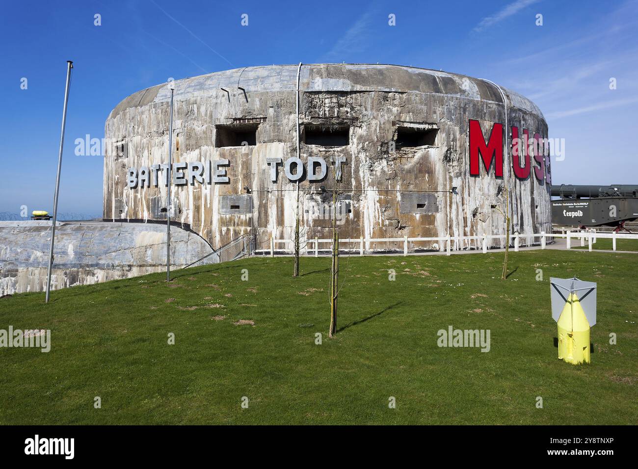 Batterie Todt, Musee du Mur de Atlantique, Cap Gris Nez, Cote d'Opale, Departement Pas de Calais, Nord-Pas de Calais, Frankreich, Europa Stockfoto