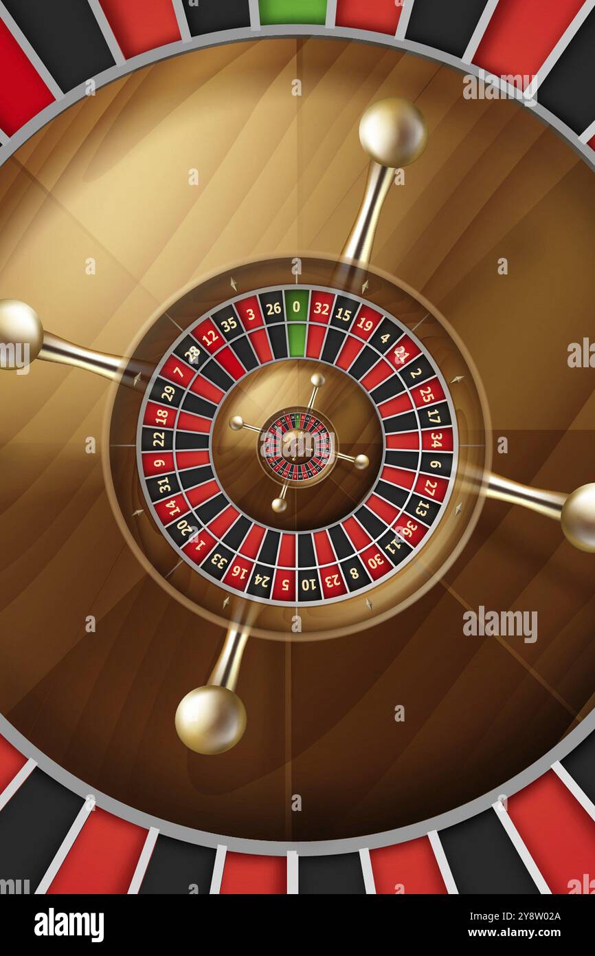 Hintergrundbild Roulette. Konzept für Casino, Unterhaltung, Vermögen Stockfoto