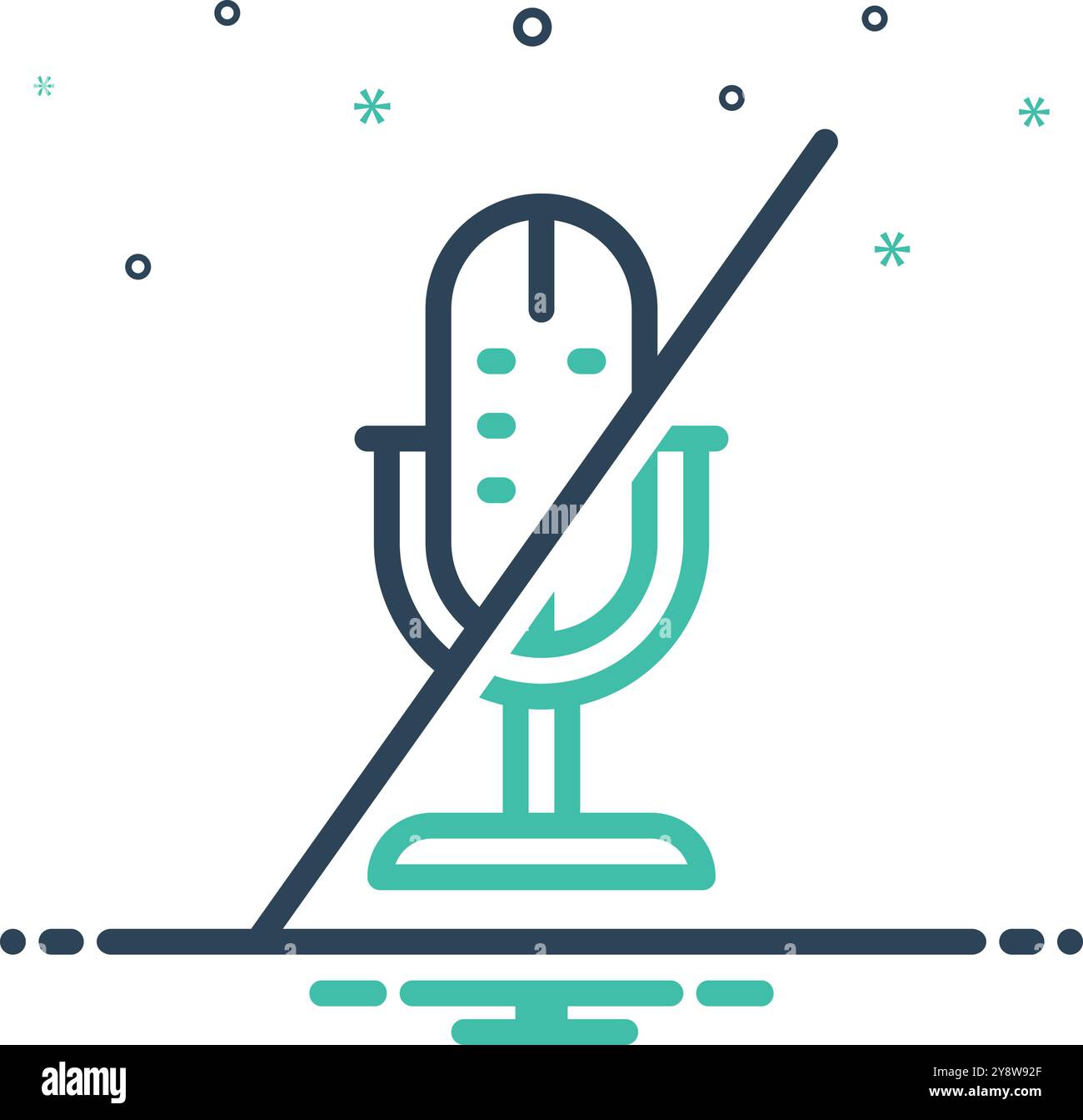 Symbol für Stummschaltung, Mikrofon Stock Vektor