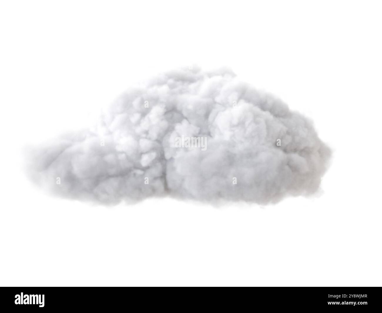 Flauschige weiße Wolke, isoliert auf einem transparenten Hintergrund 3D Stockfoto