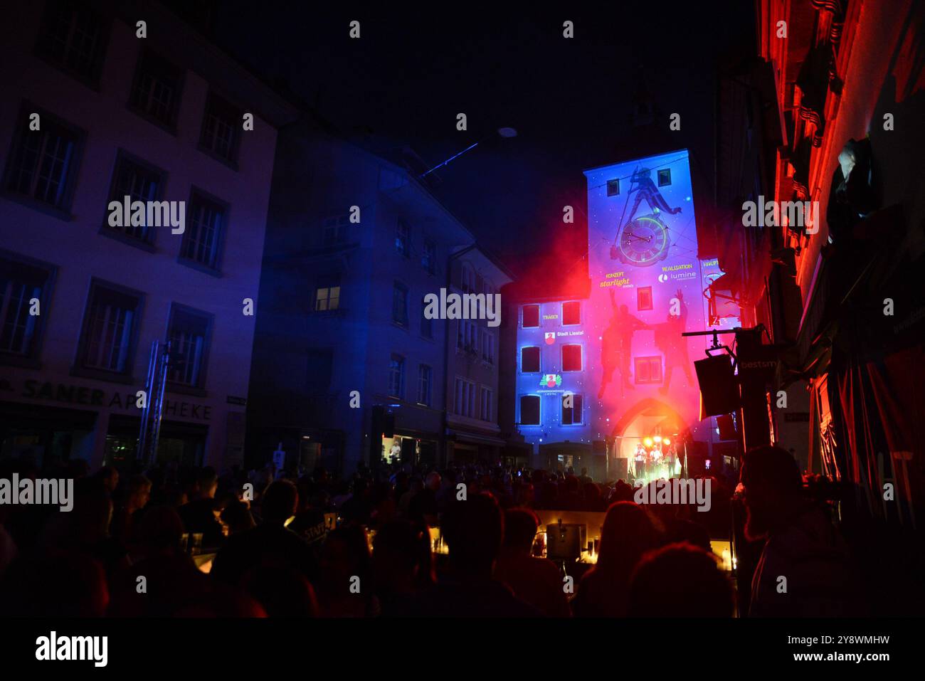 Lichternacht Liestal, Kanton Baselland Stockfoto