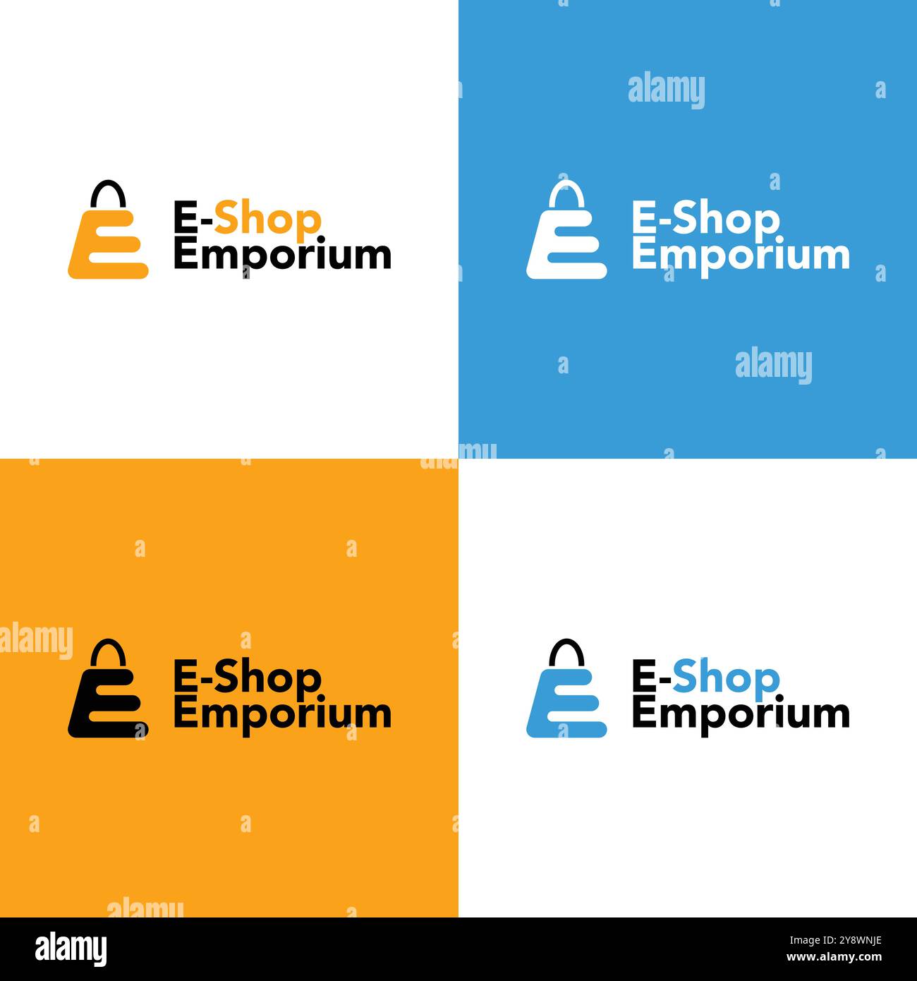 E-Commerce Business E-Shop Emporium Logo Design Stock Vektor