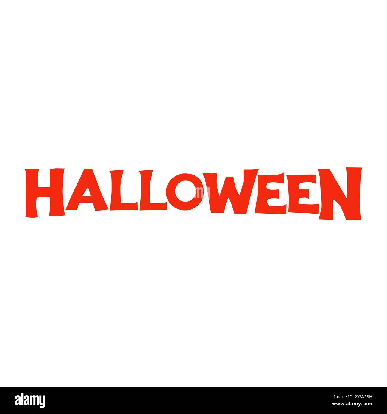 Vektorbeschriftung für Halloween. Text in flacher Form. Grunge-Schriftartvorlage für Feiertagsgestaltung Stock Vektor