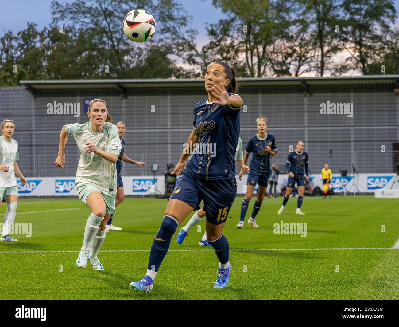 Marta Cazalla Garcia (TSG 1899 Hoffenheim Frauen, #15) TSG 1899 Hoffenheim vs. SV Werder Bremen, Fussball, Google Pixel Frauen-Bundesliga, 5. Spieltag, Saison 2024/2025, 06.10.2024, Foto: Eibner-Pressefoto/Lena und Christina Wessely Stockfoto