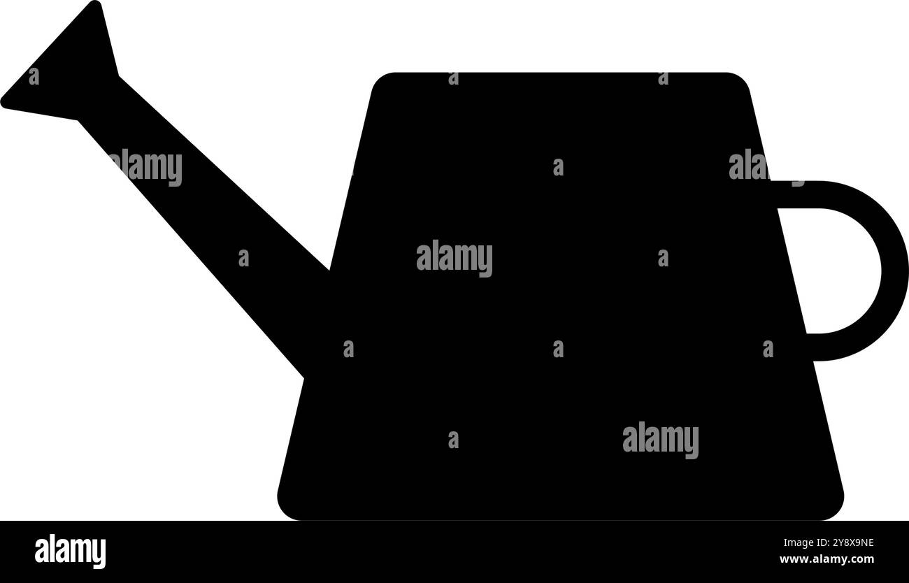 Einfache Silhouette der Gießkanne. Editierbarer Vektor. Stock Vektor