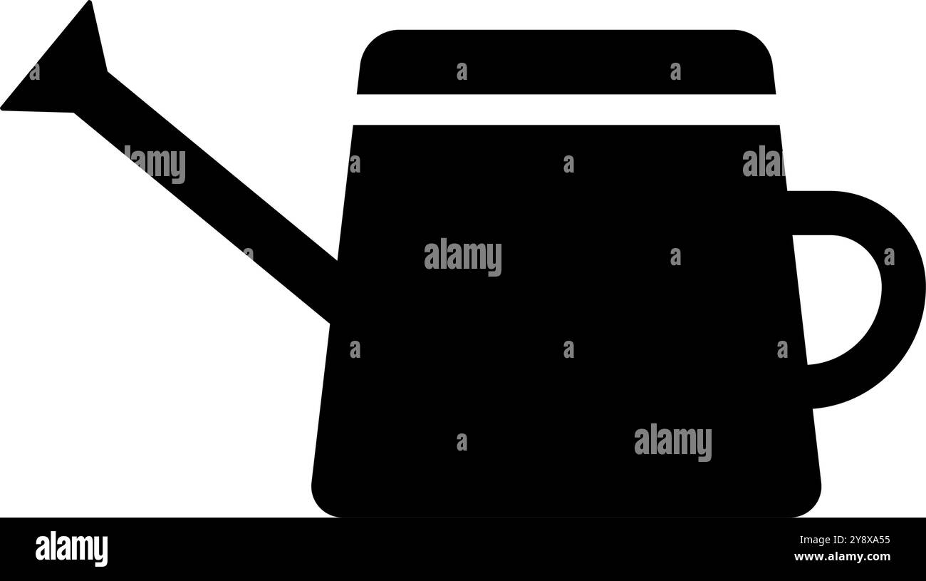 Silhouette der Gießkanne. Silhouette des Wassertopfes. Editierbarer Vektor. Stock Vektor
