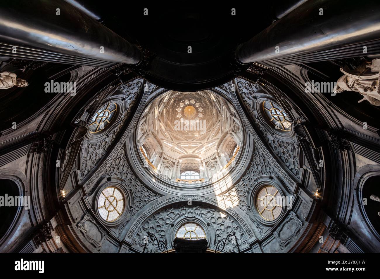 Die Heilige Grabkapelle von Guarino Guarini in Turin. Stockfoto