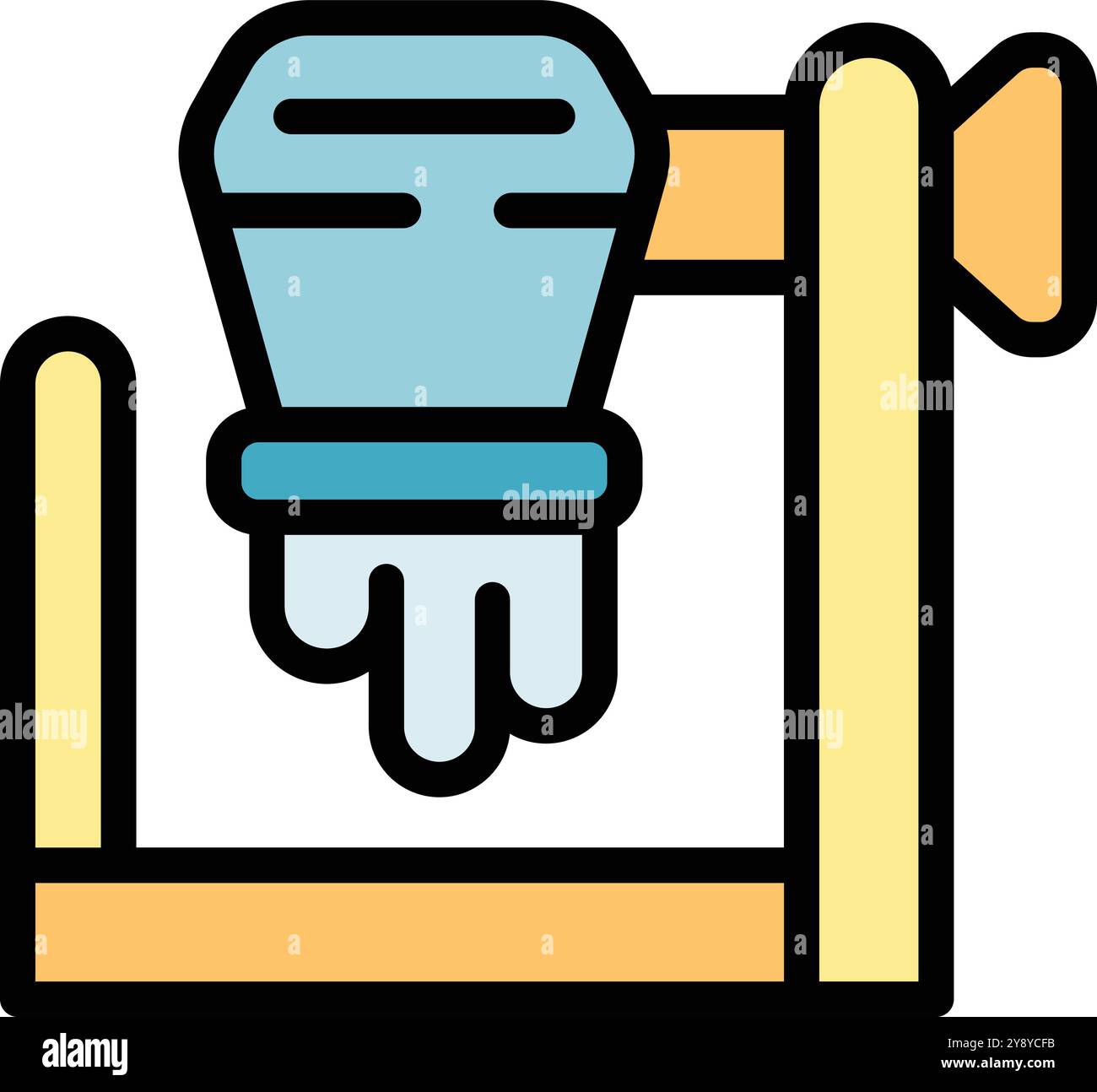 Betonmischer zum Gießen von Zement für Bauarbeiten im gefüllten Umrissstil Stock Vektor