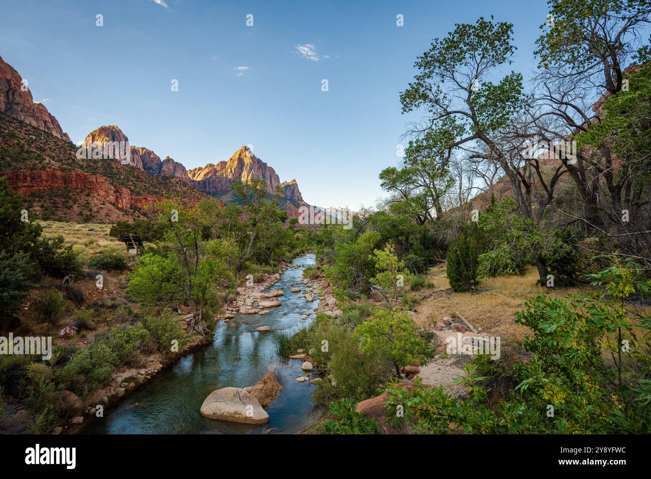 Der Paria River schlängelt sich seinen Weg durch den Bryce Canyon National Park Stockfoto