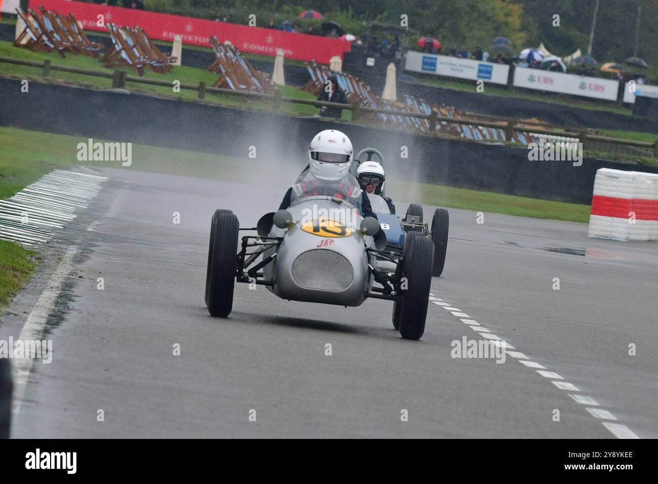 Mike Doodeman, Larkens-JAP, Earl of March Trophy, 25 Minuten Rennstrecke für 500-ccm-F3-Rennfahrer, angetrieben von verschiedenen Marken von 500-ccm-Motorrädern Stockfoto