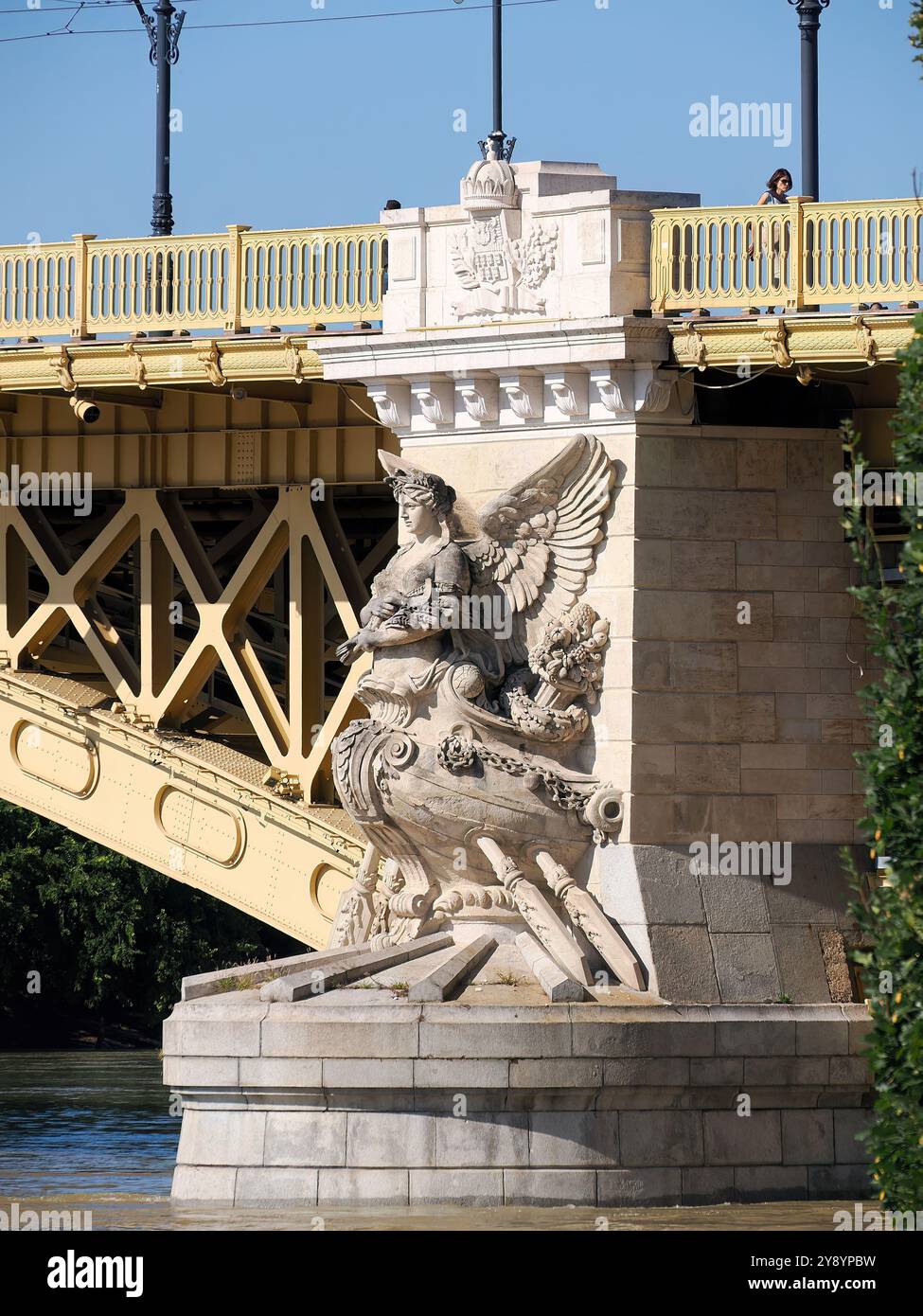 Margaret Bridge ist ein drei-polige Brücke in Budapest, Ungarn, Anschluss von Buda und Pest über die Donau und die Margareteninsel zu den Banken. Stockfoto