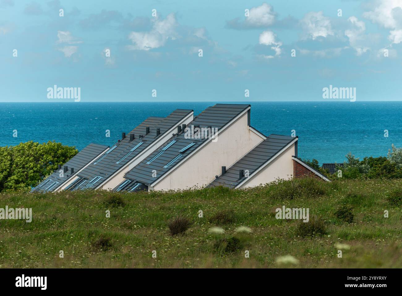 Häuser am helgoland Oberland, hochseeinlandhelgoland, Nordsee, Schleswig-Holstein, Landkreis Pinneberg, Norddeutschland Stockfoto