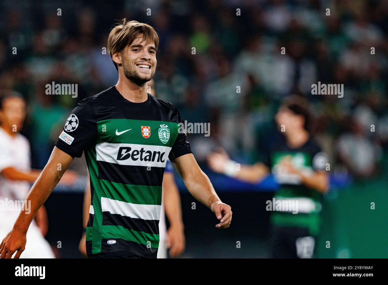 Lissabon, Portugal. September 2024. Daniel Braganca (Sporting CP) wurde während des Spiels der UEFA Champions League zwischen den Teams von Sporting CP und LOSC Lille gesehen. Endergebnis : Sporting CP 2 : 0 LOSC Lille (Foto: Maciej Rogowski/SOPA Images/SIPA USA) Credit: SIPA USA/Alamy Live News Stockfoto