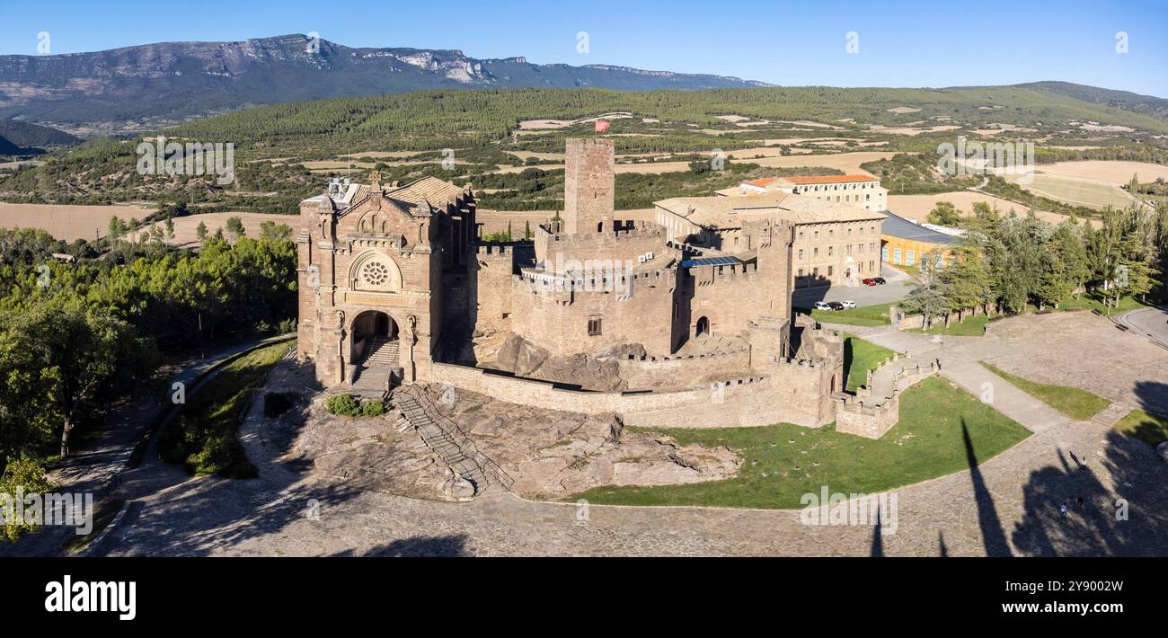 Javier Castle, 10. Jahrhundert, Javier Heiligtum, Foral Community of Navarra, Spanien Stockfoto