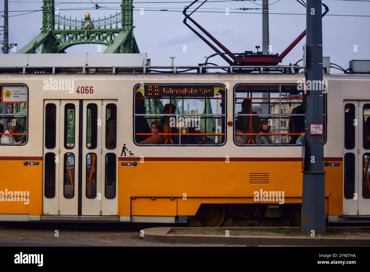 Die Straßenbahnlinie in Budapest Stockfoto