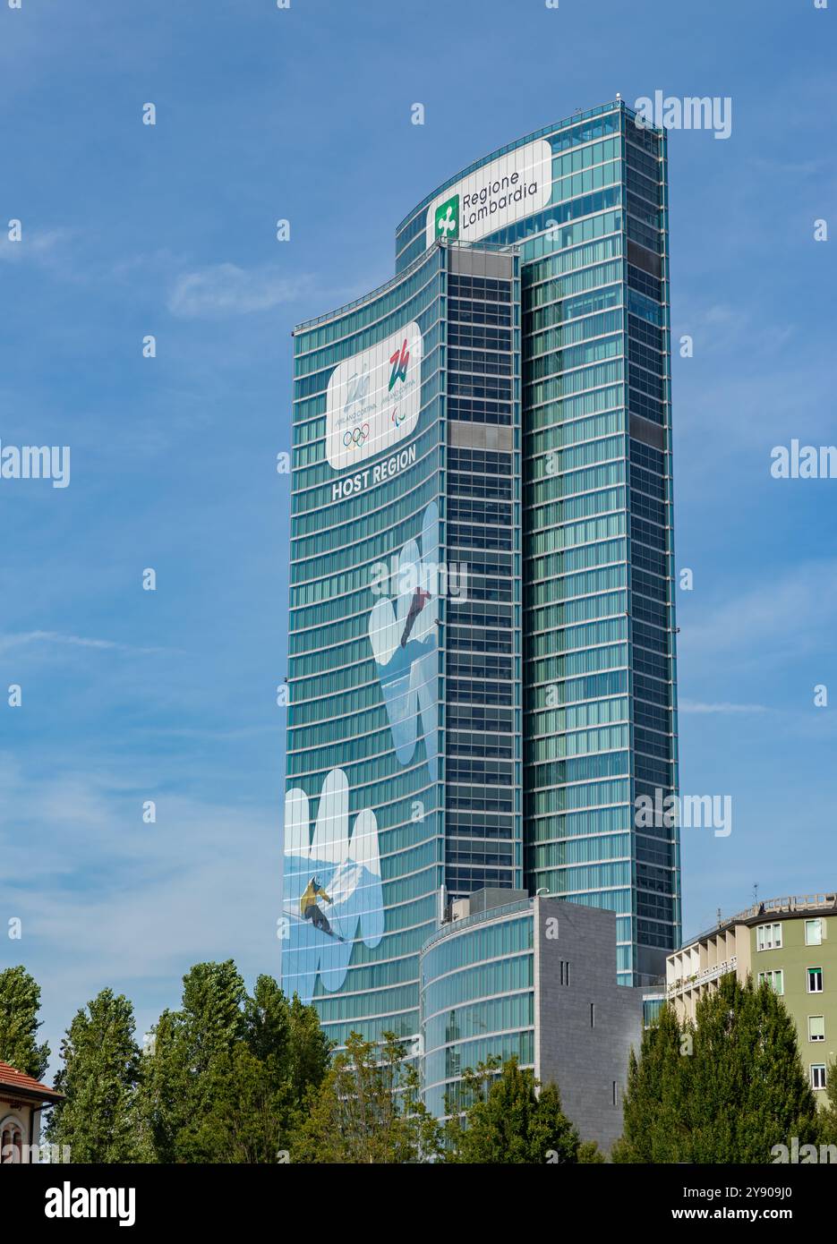 Ein Bild des Lombardei-Gebäudes oder Palazzo Lombardia in Mailand. Stockfoto