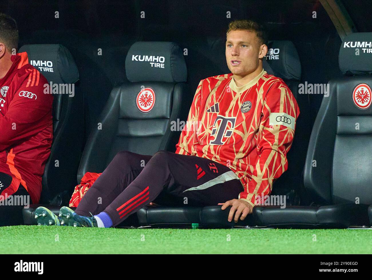 Daniel Peretz, FCB 24 Torhüter im Spiel EINTRACHT FRANKFURT - FC BAYERN MÜNCHEN 3-3 am 6. Oktober 2024 in Frankfurt. Saison 2024/2025, 1.Bundesliga, FCB, München, Spieltag 6, Spieltag Fotograf: Peter Schatz - DFL-VORSCHRIFTEN VERBIETEN DIE VERWENDUNG VON FOTOGRAFIEN als BILDSEQUENZEN und/oder QUASI-VIDEO - Stockfoto