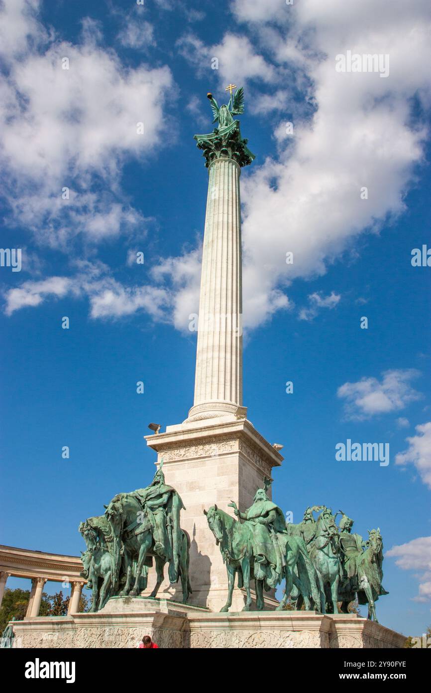 Boedapest, Ungarn 13. september 2008. Zentrum des Heldenplatzes in Budapest Stockfoto