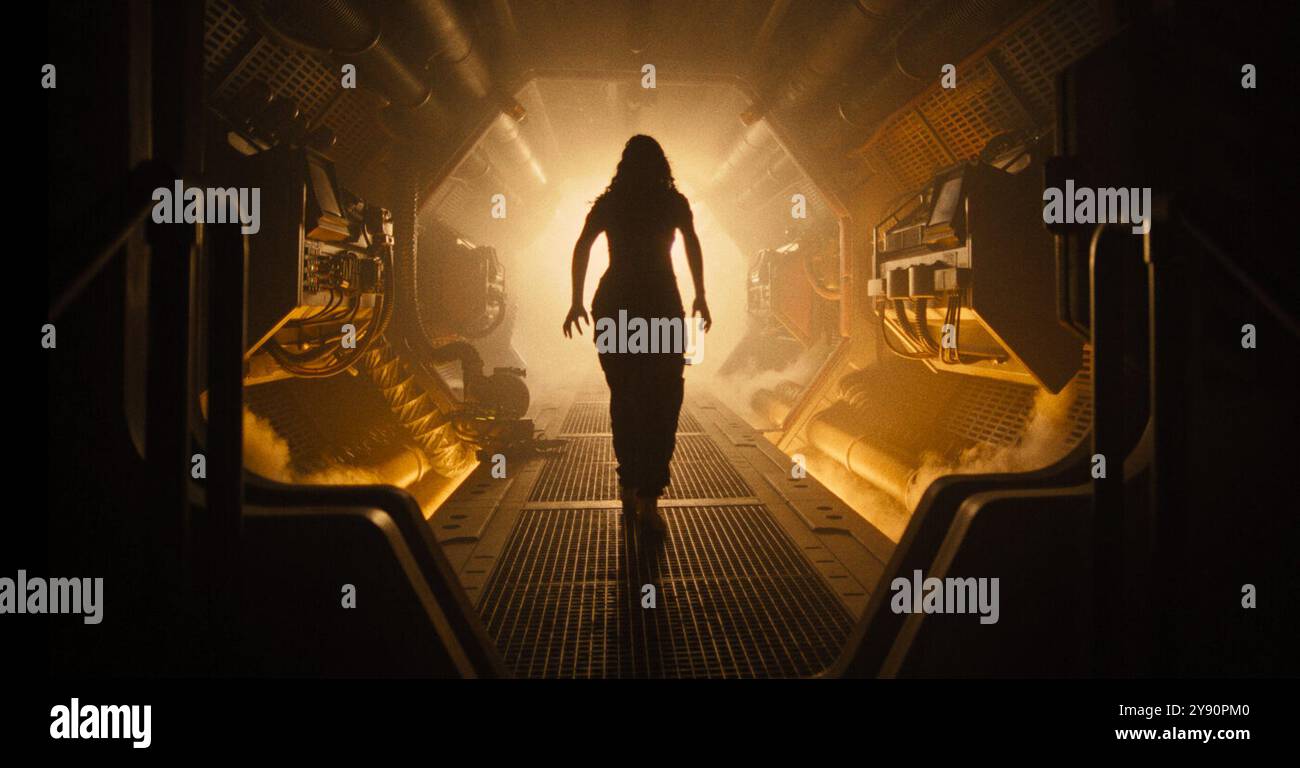 Alien: Romulus ist ein US-amerikanischer Science-Fiction-Horrorfilm von Fede Álvarez aus dem Jahr 2024, der von Álvarez und Rodo Sayagues geschrieben wurde. Dieses Foto ist nur für redaktionelle Zwecke bestimmt und unterliegt dem Urheberrecht der Filmfirma und/oder des Fotografen, der von der Film- oder Produktionsfirma beauftragt wurde. Es ist eine obligatorische Gutschrift für die Filmfirma erforderlich. Der Fotograf sollte ebenfalls angerechnet werden, wenn er bekannt ist. Stockfoto