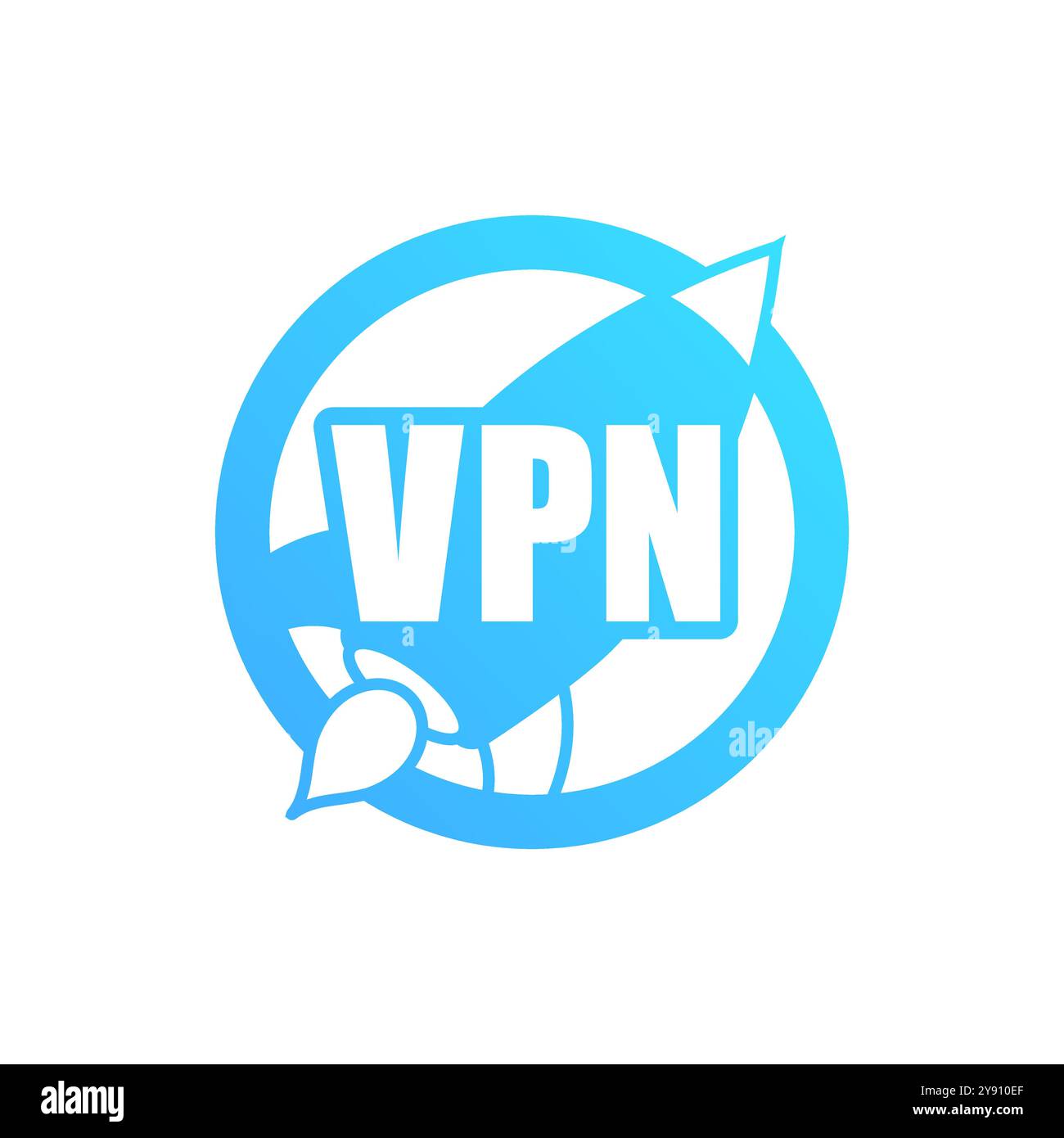 Chat Monogramm Logo Anfangsbuchstaben VPN Vektorzeichen Illustration auf weißem Hintergrund isoliert Stock Vektor